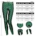 Acediscoball Women's Mermaid Fish Scales Printed Skinny Stretch Legging Pants Size L Blue