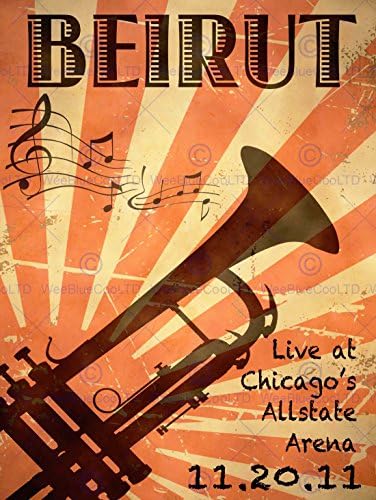 Music Concert Advert Beirut Chicago Trumpet Brass USA Unframed Wall Art Print Poster Home Decor Premium