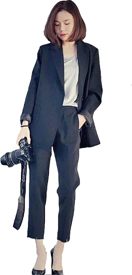 Amazon ジャング テーラードジャケット レディース パンツスーツ 上下セット 卒業式 パンツ セットアップ フォーマル 無地 パンツスーツ 通販