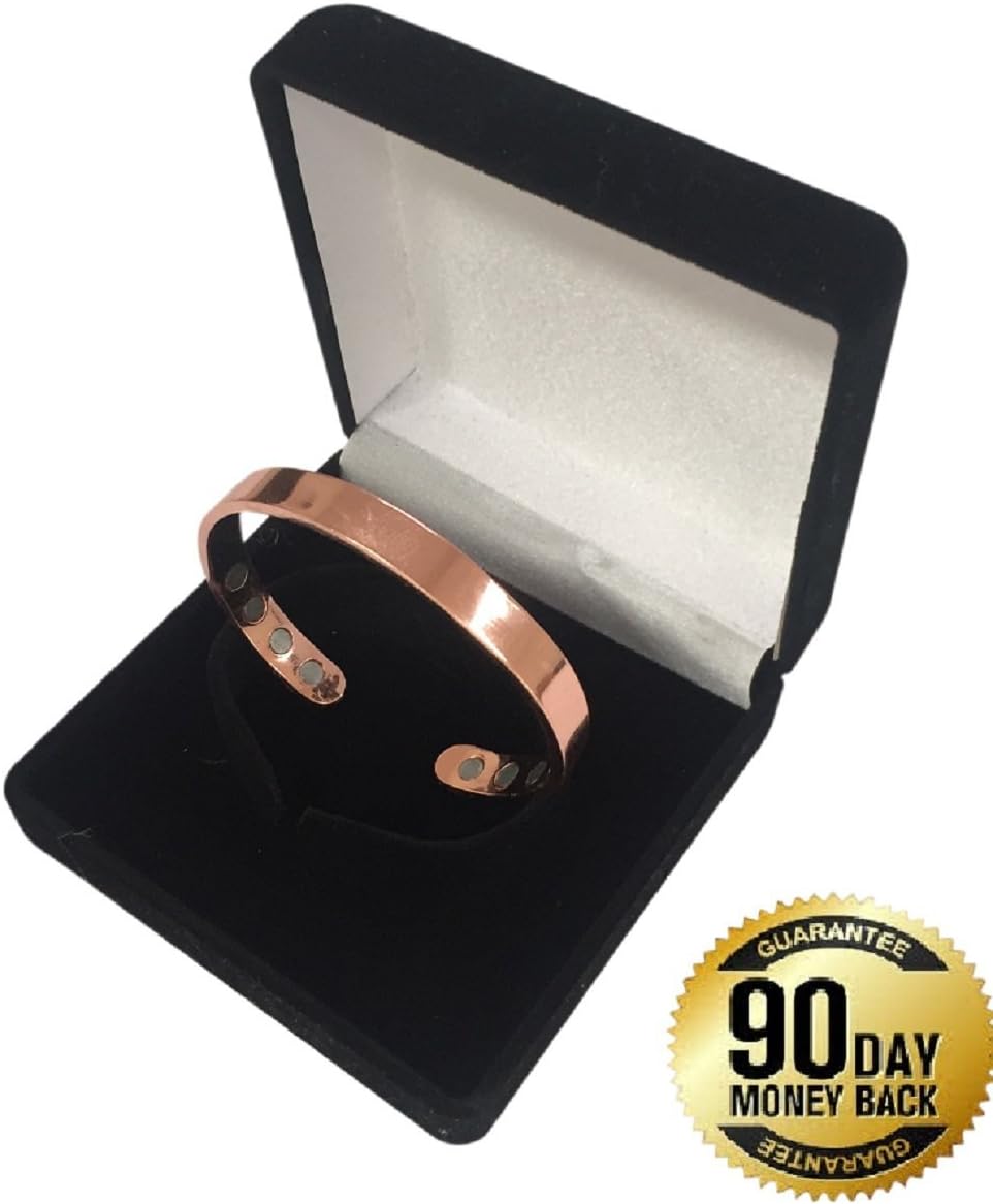 Pure Copper Bracelet - 8 Magnets - Joint Pain Relief - Highly Effective - Magnetic Bracelet - Arthritis Healing Aid for Men and Women
