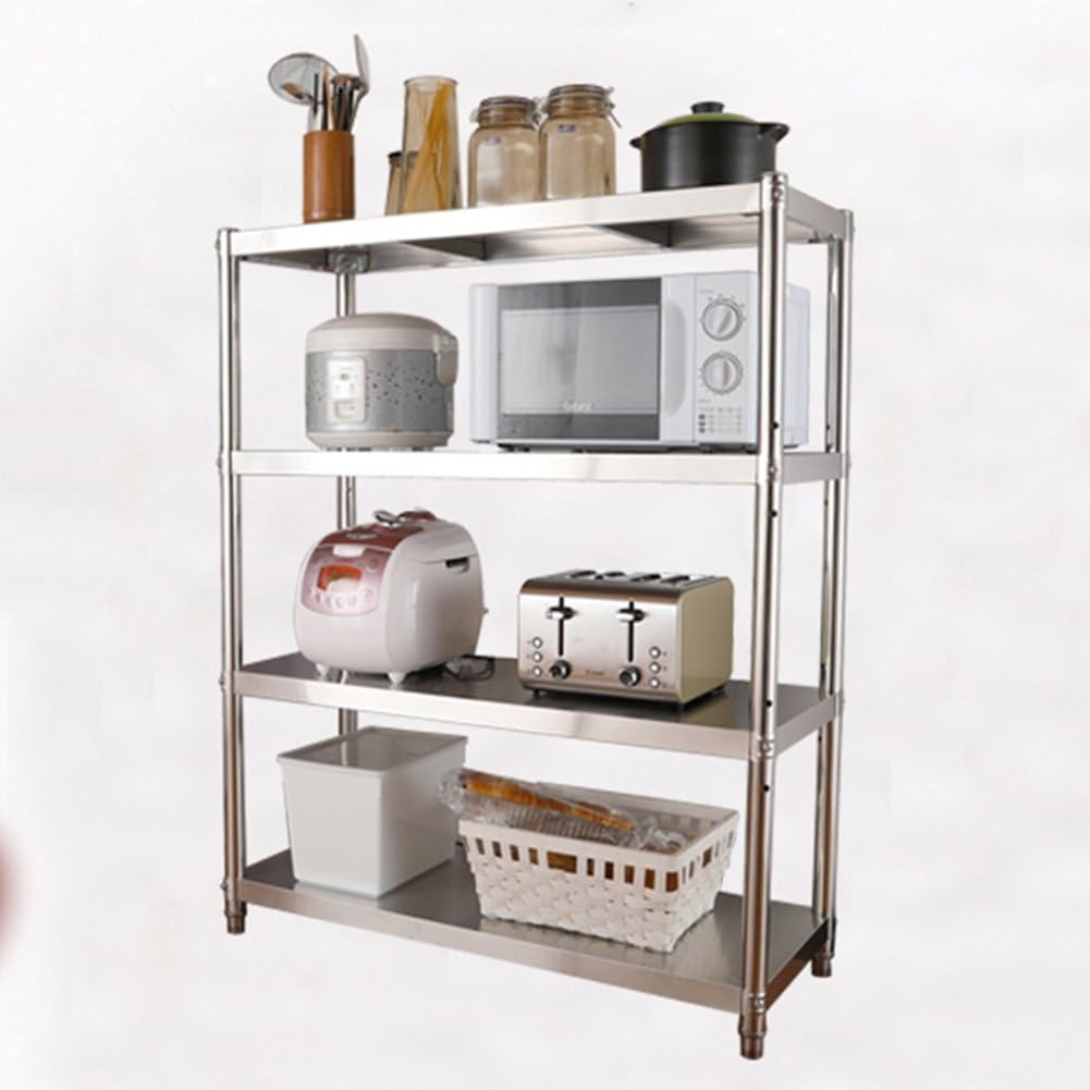 ZAQI Kitchen Appliances for Toaster Oven Microwave Stand Stainless Steel 4 Tier Mini Fridge Storage Rack Corner (Size : Length 52CM)