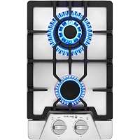 Gas Cooktop 12 Inch, GASLAND Chef PRO GH2212SFN 2 Burner Gas Cooktop, NG/LPG Convertible Gas Cooktops, Gas Countertop…