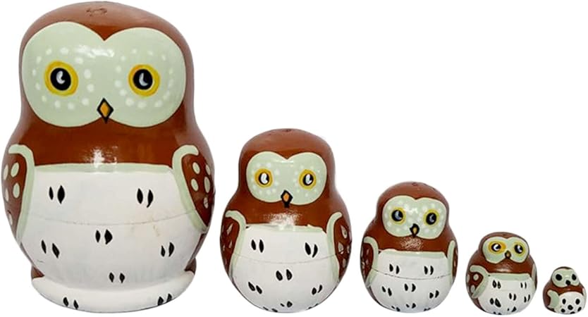 Amazon ゴシレ Gosear 5個5層かわいいフクロウネスト人形セット人気手作りマトリョーシカマッドネスロシア人形子供クリスマス誕生日プレゼント マトリョーシカ おもちゃ