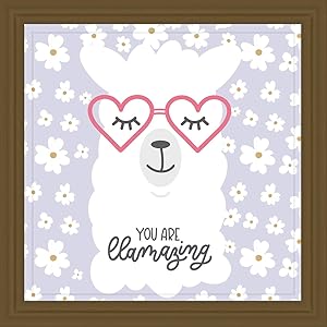 JAPI Llama Gifts |7x7 Tile Artwork Perfect for Llamas Lover | Llama Gift for Teens & Kids| Alpaca Decorations for Girls Room | Special Art Print for Home Decor