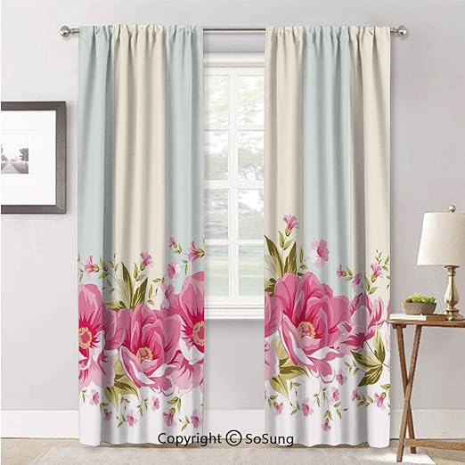 Amazon Com Rwnfa Fashion Privacy Window Curtains For Bedroom Pink