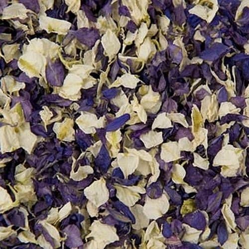 Natural Biodegradable Delphinium Wedding Confetti (All Colours All Sizes) (Purples & Cream, 2 litres)