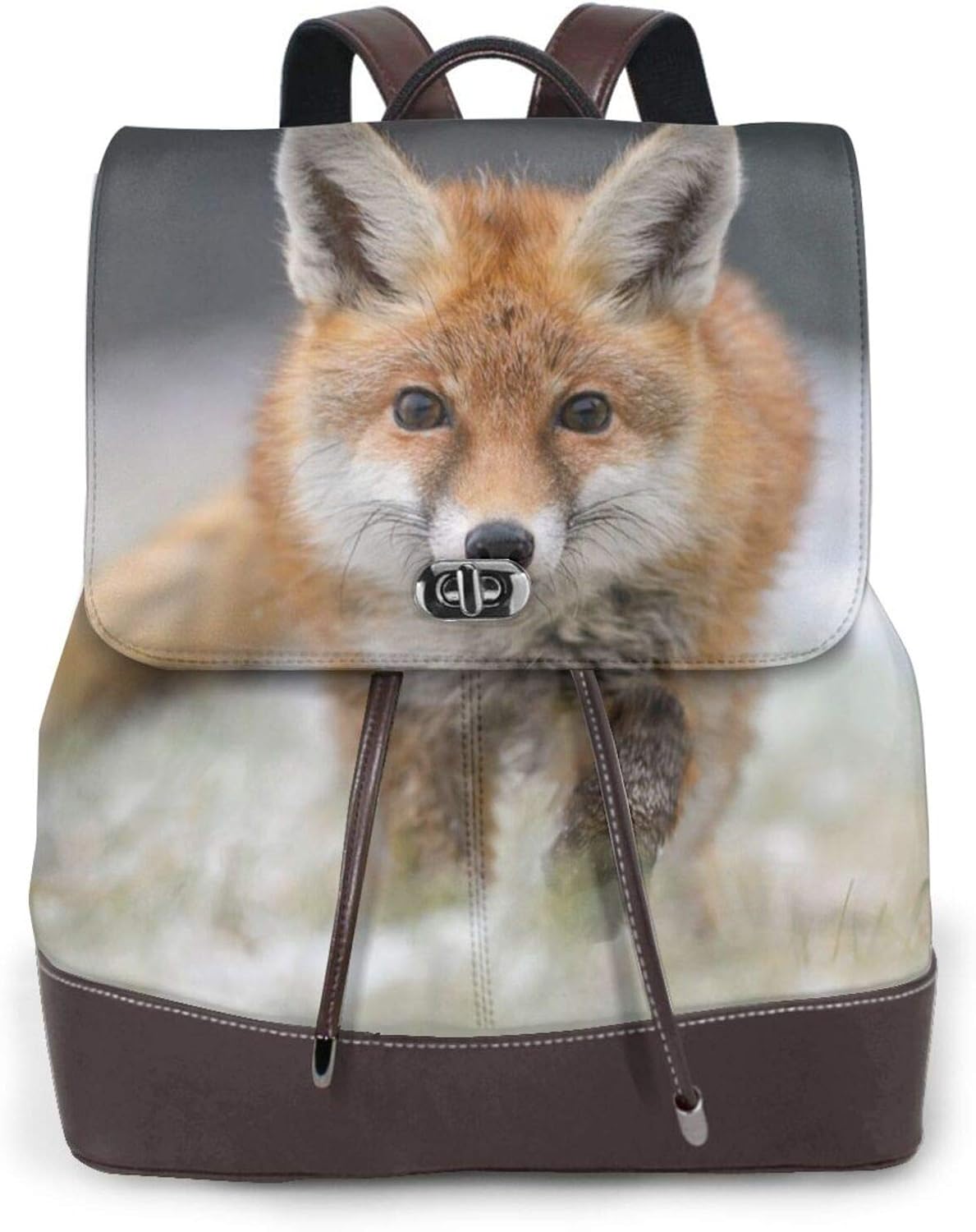 Women'S Leather Backpack,Cute Animal Print Women'S Leather