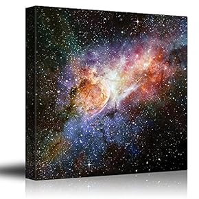 Colorful and Vibrant Starry Galaxy - Canvas Art Home Art - 12x12 inches