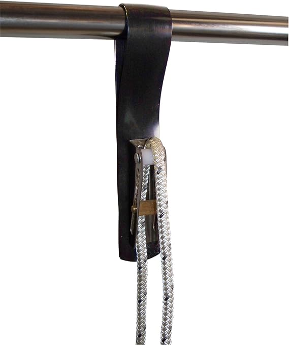 Dock Edge Boat Fender Line Holder with Adjuster, Black, Dock Lines