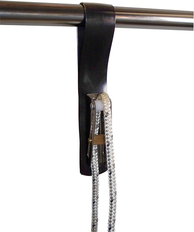 Dock Edge Boat Fender Line Holder with Adjuster, Black, Dock Lines