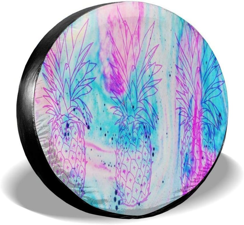 All agree Spare Tire Cover Pineapple Art Waterproof Dust-Proof Universal Spare Wheel Tire Cover Fit for Car,Trailer, RV, SUV and Many Vehicle
