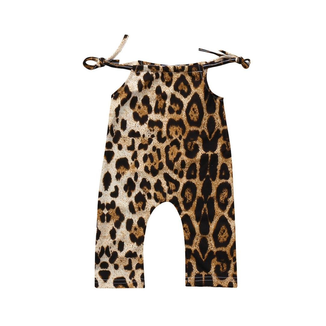 ベビー女の子ストラップロンパース Franterd Kidノースリーブ夏leopardジャンプスーツハーレムパンツ 2t ブラウン B07dtpywkm スカート 保障できる Dispora Jatimprov Go Id