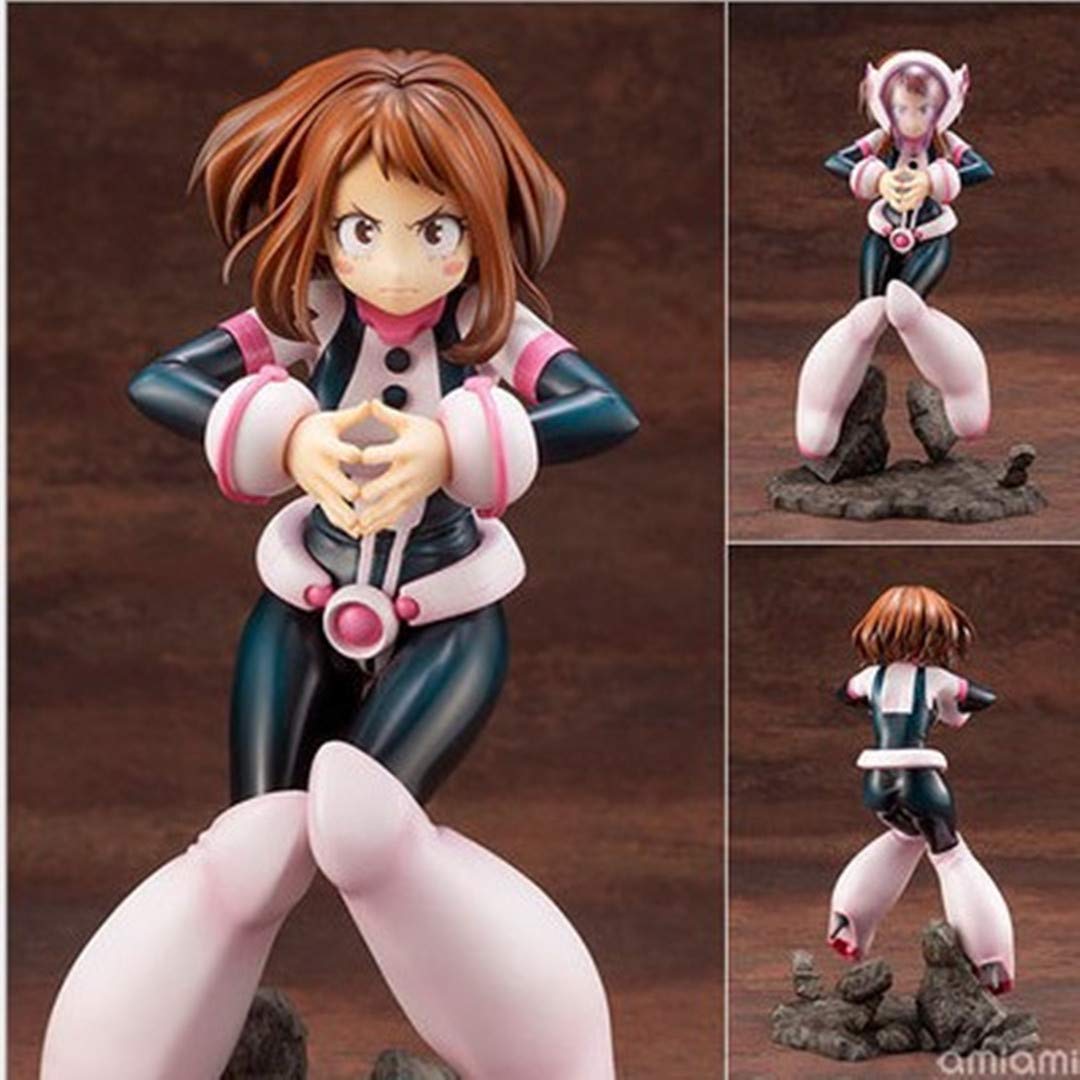 mojbu Anime My Hero Academia Liri Ochako Interchangeable Head Figure Model Decoration PVC Statue Toy