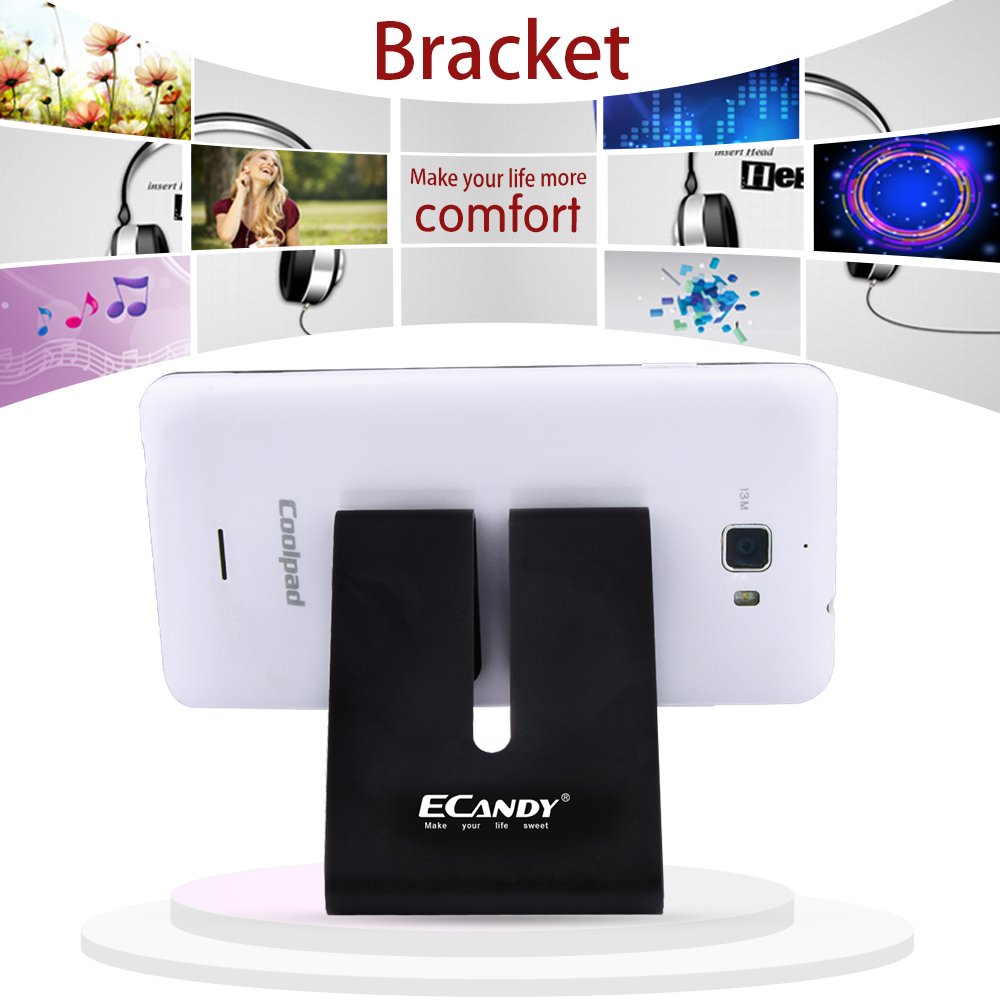 Ecandy Color Aluminium Metal Mobile Phone Tablet PC Stand Holder (Black)