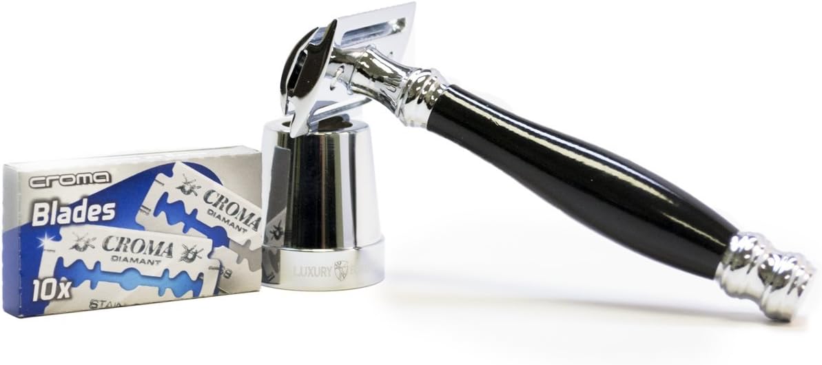 The Konig Double edge safty razor Razor by Luxury Barber best wet shaving starter kit gift set for men