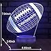 FlyonSea Football lamp, Rugby Ball Bedside Lamp 7 Colors Change + Remote Control with Timer Kids Night Light Optical Illusion Lamps for Kids Lamp As a Gift Ideas for Boys