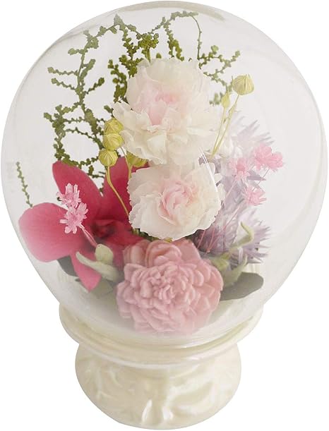 Amazon ドーム M プリザーブドフラワー 仏花 ドーム 一対 初盆 花 お供え物 プリザーフラワー仏花 供花 ガラスドーム 法事 仏壇用 仏具 花ギフト おしゃれ お供えの花 ミニ仏壇 モダン お彼岸 弔電 一周忌 アレンジ仏花 命日 花 造花 三回忌 四十九日 お盆 ペット 仏壇の