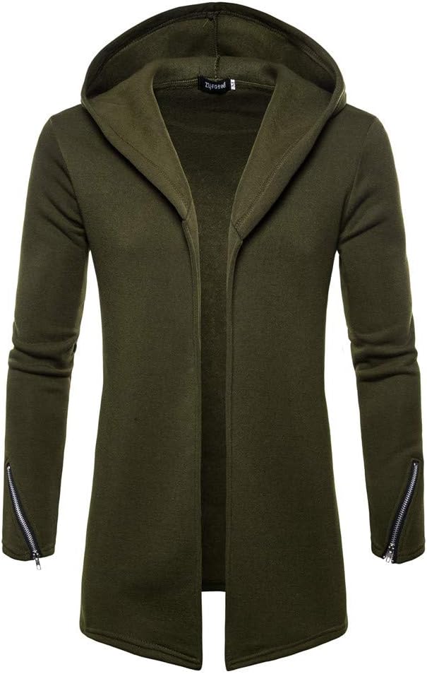 Men's Coat, FORUU Hooded Solid Zipper Trench Jacket Cardigan Long Sleeve Outwear Blouse