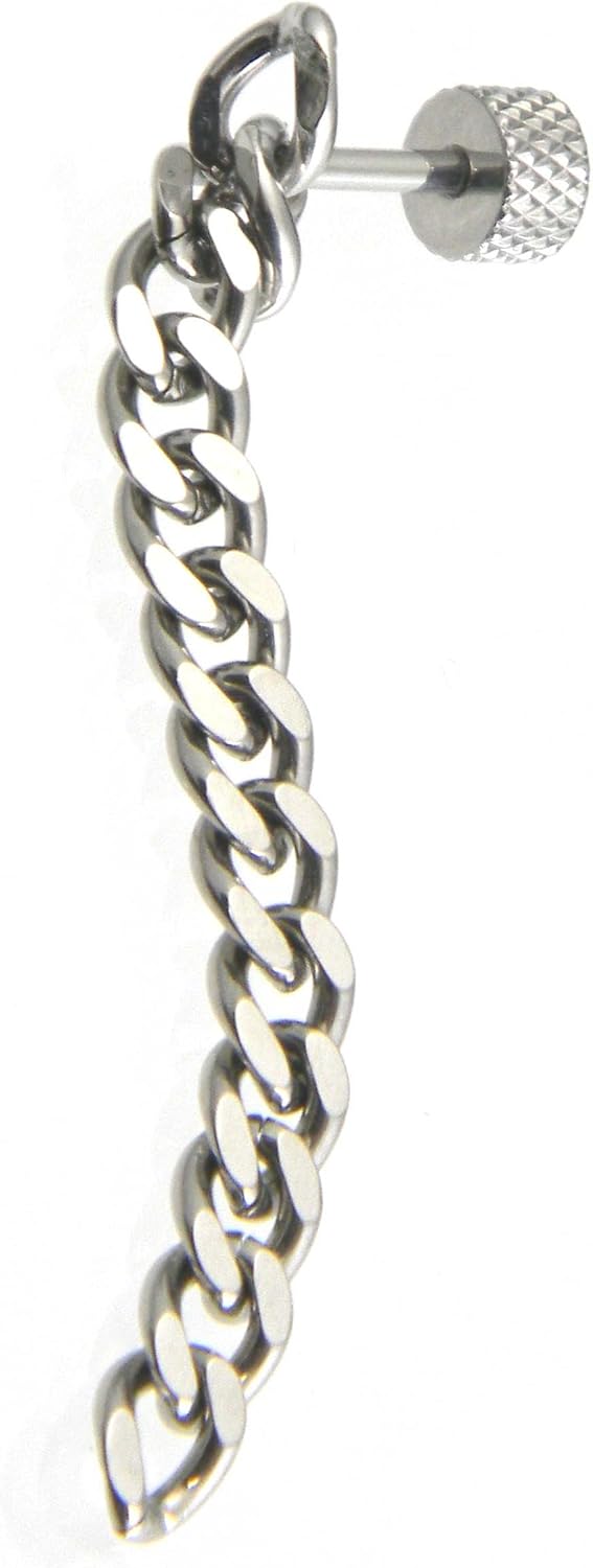 チェーン ピアス メンズ ステンレス 片耳用 鎖ループ ロングピアス 喜平 レディース ぶらさがり ピアス 通販 Amazon