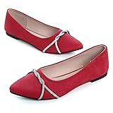Hee grand Women's Rhinestone Pointed Toe Flats
