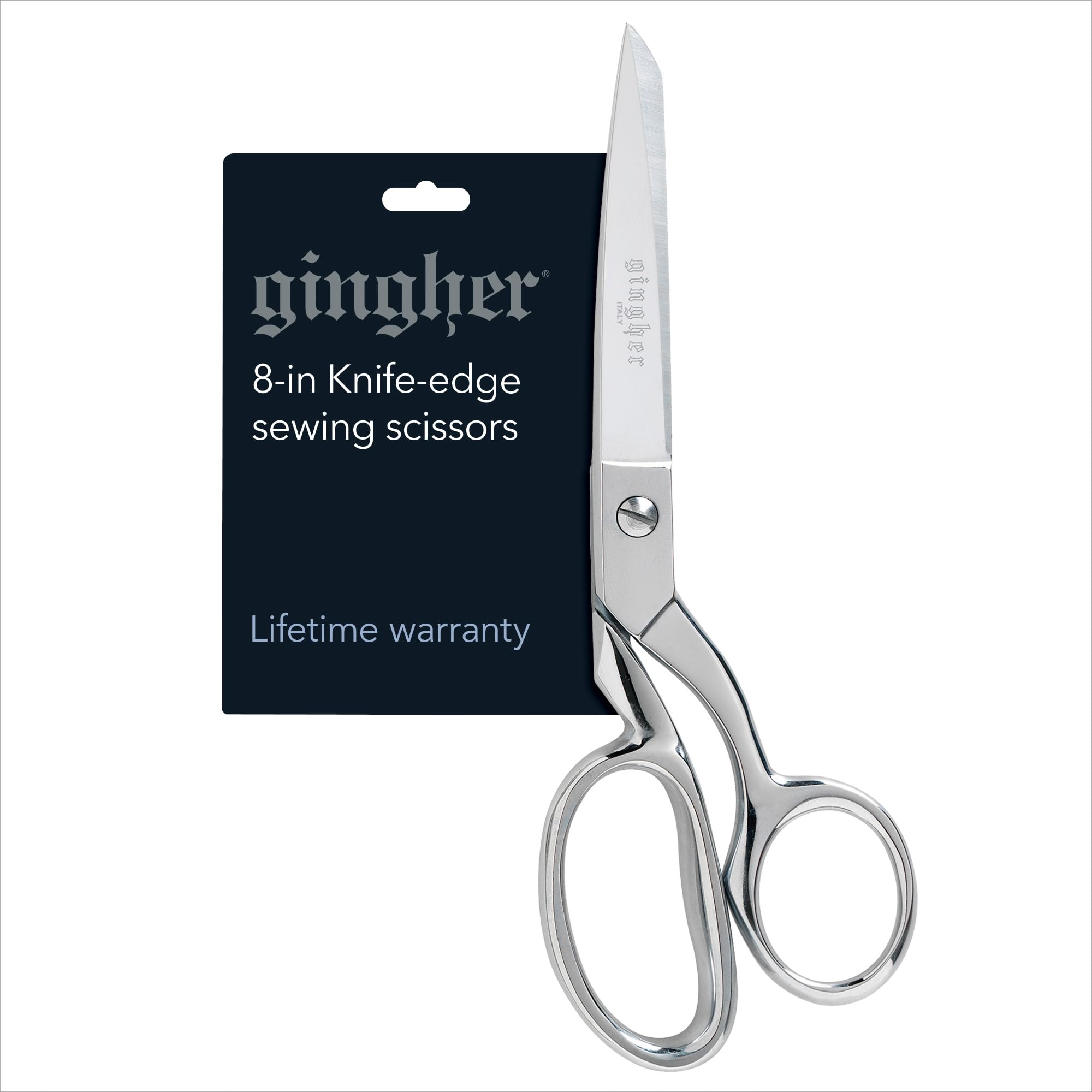 Photo 1 of Gingher Dressmaker's Fabric Scissors, 8" Stainless Steel Shears, Sharp Knife Edge Steel Sewing Shears with Protective Sheath for Fabric Cutting and Tailoring
