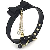 Bell Choker Collar Necklace Lolita Bow Collar Cat Kitty Velvet Necklace (T)