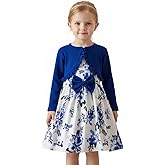 NNJXD 2PCS Little Princess Floral Dress with Cardigan Shrug Sweaters Toddler Girl Fall Clothes