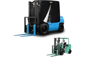 KERANTY Waterproof Forklift Cab Cover with Capacity Up to 8000 lb, All Weather Snow Rain UV Dust Protection Forklift Cover with Driver Door & Soft Cotton Lining-Black