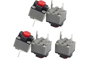 5Pcs Silent Tactile Switches, Square Micro Buttons for Mechanical Keyboards, Gaming Mouse and Industrial Control Panels (6x6x