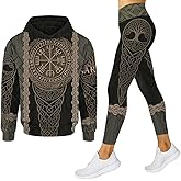 Personalized Viking Legging Set – All-Over Print Norse Rune Hoodie & High Waist Celtic Yoga Pants for Women