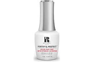 RC Red Carpet Manicure Fortify & Protect LED Gel Base Coat – Strengthens Nails with Vitamin A & Biotin, Prevents Brittleness, Long-Lasting Gel Nail Protection for Healthier, Stronger Nails (0.3 Fl Oz)
