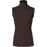 JSCEND Women's Sleeveless Turtleneck Soft Stretchable Pullover Knit Sweater Top