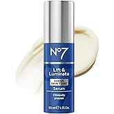 No7 Lift and Luminate Triple Action Face Serum - Anti-Wrinkle Collagen Peptide Serum - Contains Vitamin C, Brightening Emblica, Pro Retinol, Hyaluronic Acid & Hibiscus for Skin Firming (1 fl oz)