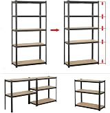 Royalswill Garage Shelving Units 5 Tier Heavy Duty 175KG per Shelf 150x70x30 view 2