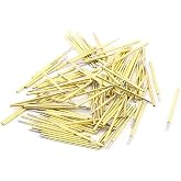 uxcell a15100800ux0620 100 Piece P50B 0.5 mm Diameter Spear Tip Spring Test Probes Pins, Gold Tone, 16 mm