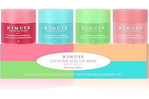 KIMUSE Lip Mask Set, 4PCS Lip Sleeping Mask Overnight Treatment Lip Care Products, Moisturize & Nourish, Cracked Dry Lips, Intense Hydration with Shea Butter (SET)