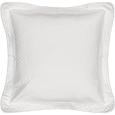 Historic Charleston King Charles Modern Farmhouse Floral Matelasse Decorative Pillowcase, 100% Cotton Breathable Bedding, Euro Sham (26" x 26"), White