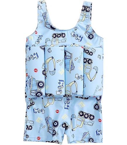 AGYMNX Maillot De Bain Fille Combinaison Flottante Bébé 2-3 Ans - Flottabilité Réglable Manches Courtes Séchage Rapide