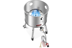 ARC ADVANCED ROYAL CHAMPION ARC Stainless Steel Single Propane Burner With 200,000BTU High-Output, Propane Burner Outdoor Stove Burner, Wheeled legs and 360° Windscreen, Ideal Outdoor Cooker Propane Burners For Turkey Fryer