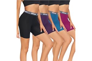 wirarpa Women's Boxer Shorts Modal Underwear Anti Chafing Shorts High Waisted Boyshorts Panties 4 Pack