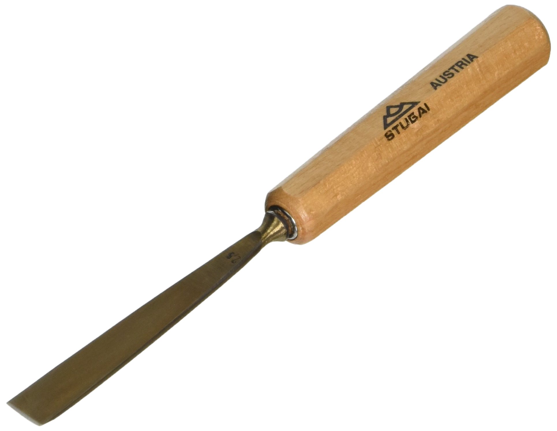 Stubai 524812 Wood Carving Chisel Type 2.5 with Wooden Handle, Gold/Beige, 12 mm
