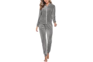 Totatuit Velour Tracksuit Womens Sweatsuit Set Long Sleeve Zip Up Jacket & Drawstring Sweatpants Outfit