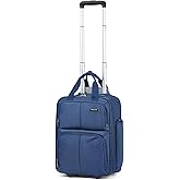 Hanke 16 Inch Underseat Carry On Luggage With Wheels, Small Rolling Suitcase Lightweight Under Seat Carry On Bag, Airline Approved Personal Item Overnight Softside Travel Luggage Bag,Blue