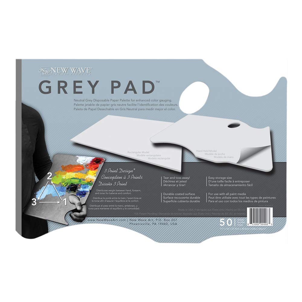 Gray Pad Disposable Palette Hand Held-