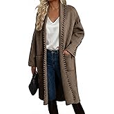 VIMPUNEC Womens Fall Long Cardigan Sweaters Oversized Chunky Jackets Open Front Knit Outwear Coats with Pockets