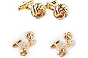 LA LUEN Men’s Cufflinks and Tuxedo Studs Set, Gift Box Packed, Mens Jewelry or Accessories for Wedding Party Anniversary Birthday Groom Business Elegant Gift