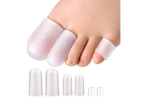 Promifun Gel Toe Protectors, 14 Packs Toe Covers, Silicone Big Toe Caps, Pinky Toe Guards for Men and Women Relief Missing or Ingrown Toenails, Corns, Blisters, Hammer Toes