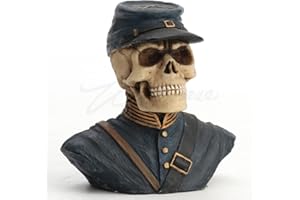 Veronese Design 2 1/8 Inch Civil War Skeleton Union Army Soldier Resin Half Bust