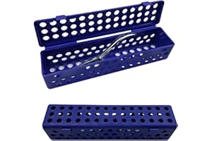 Dental Instrument Sterilizat Case, YOUYA DENTAL Plastic Autoclavale Cassette Case Medical Surgical Instrument Dental Forceps Spatulas Disinfection Container Tray Autoclavable Cassette Case -Darkblue