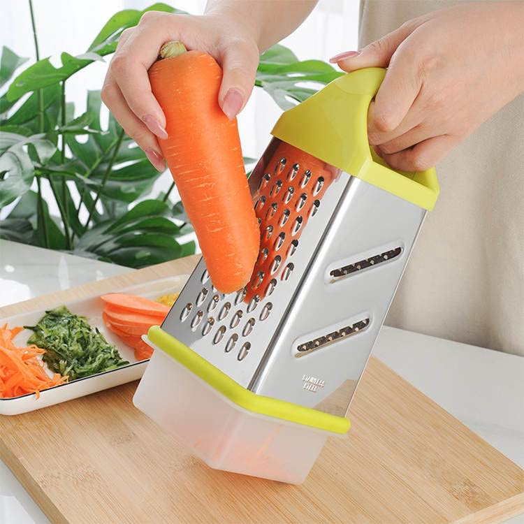 Stainless Steel Cheese Grater - Handheld With Anti-Slip Handle, Flat Design For Cheese, Vegetables